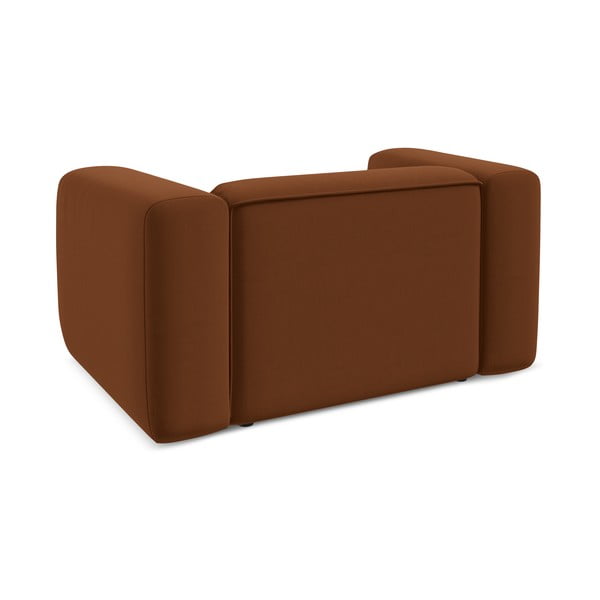 Oranžen/rjav žameten fotelj Ekahi – Makamii-image-4