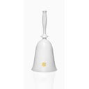 Bel stekleni božični zvonec Crystalex Nordic Vintage, višina 17,9 cm