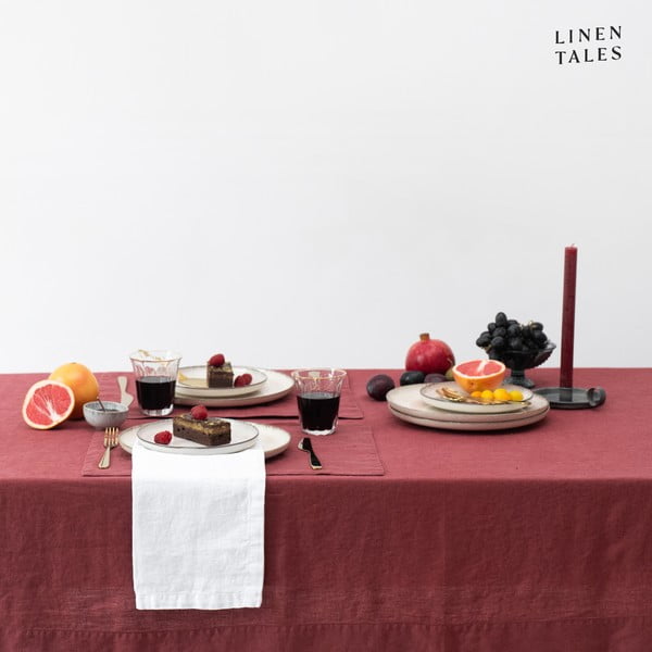Lanen namizni prt 140x200 cm Marsala – Linen Tales-image-4