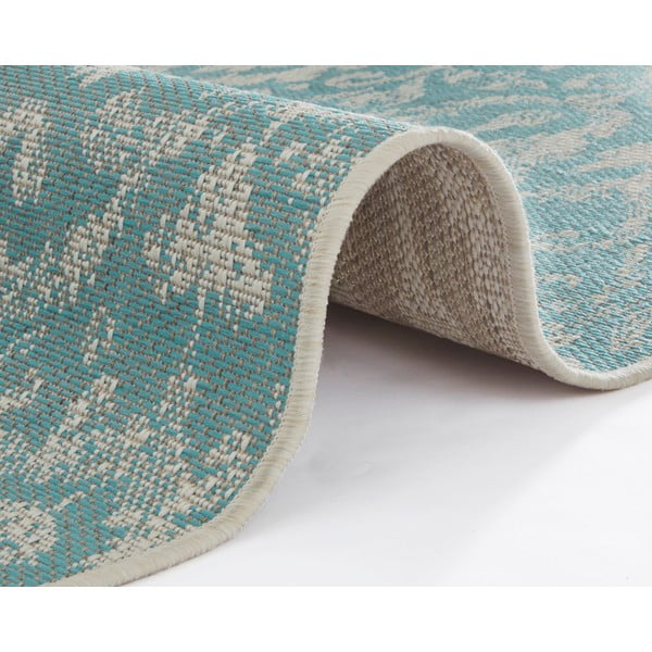 Turkizna in bež zunanja preproga NORTHRUGS Hatta, 140 x 200 cm-image-3