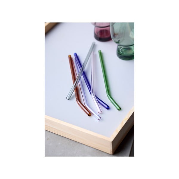 Steklene slamice v kompletu 4 ks s čistilno krtačko – Lyngby Glas-image-2