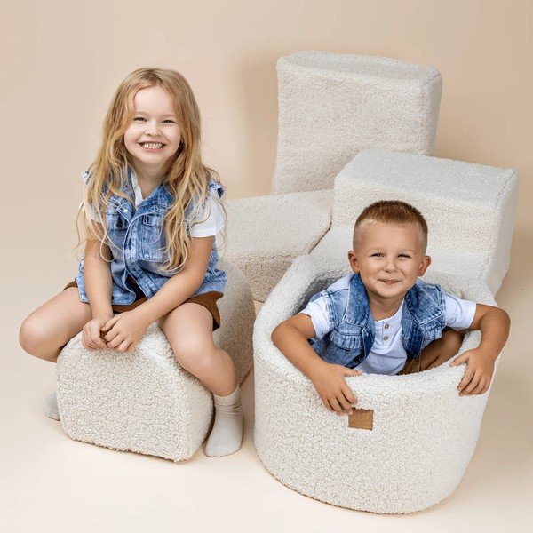Kremno belo otroško igrišče iz pene iz rebrastega žameta 5 ks višina 30 cm 250x45 cm Montessori – Meowbaby-image-3