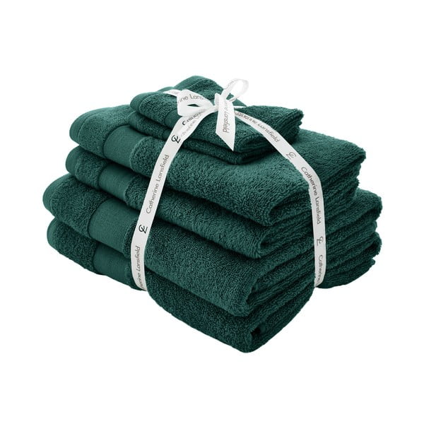 Temno zeleni frotirni bombažni komplet brisač 6 ks Anti-Bacterial – Catherine Lansfield