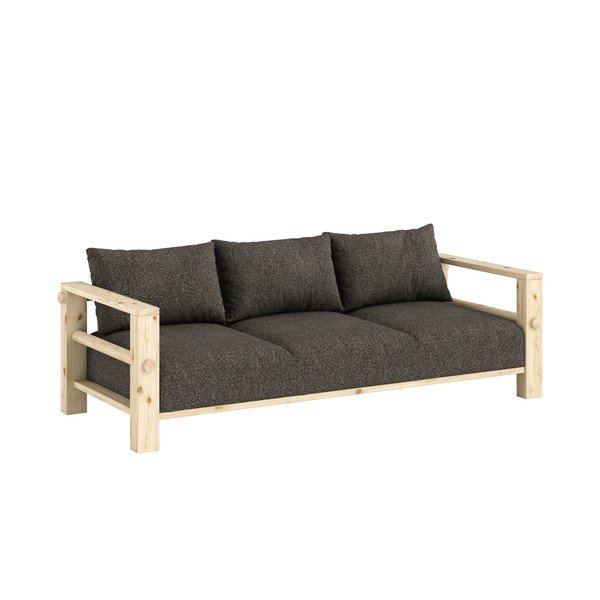 Temno siva sedežna garnitura 225 cm Bare – Karup