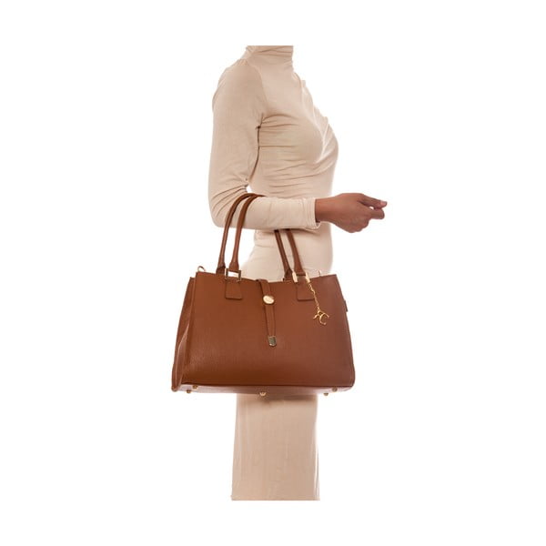 Elegantna usnjena torbica 1078 Cognac-image-1