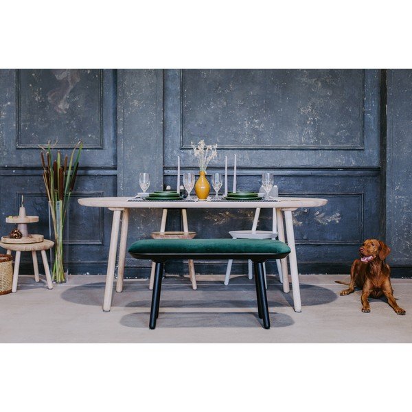 Zeleno-črna žametna klop EMKO Naïve, 140 cm-image-3