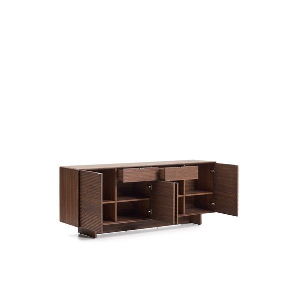 Temno rjava komoda v orehovem dekorju 194,5x78x45 cm Norlen – Kave Home-image-4