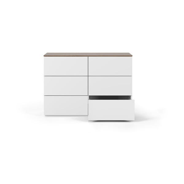 Bela komoda z vrhnjim delom iz orehovega dekorja TemaHome Join, 120 x 84 cm-image-3