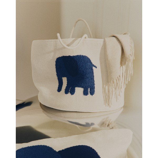 Slonokoščena tekstilna otroška škatla za shranjevanje ø 45x30 cm Tandani – Kave Home-image-2