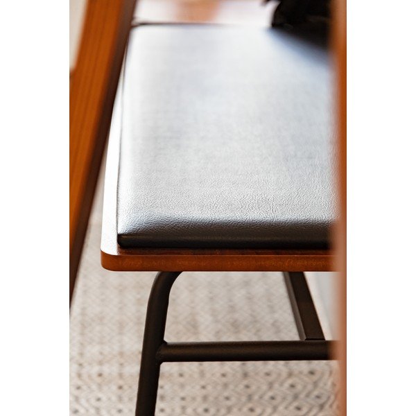 Črna/rjava klop iz umetnega usnja Carabel – Kave Home-image-4