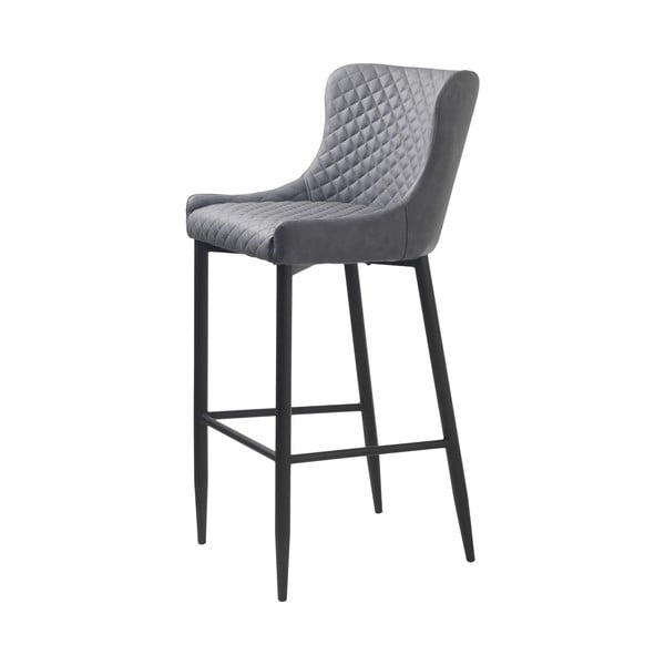 Siv barski stol iz umetnega usnja (višina sedeža 77 cm) Ottowa – Unique Furniture-image-2