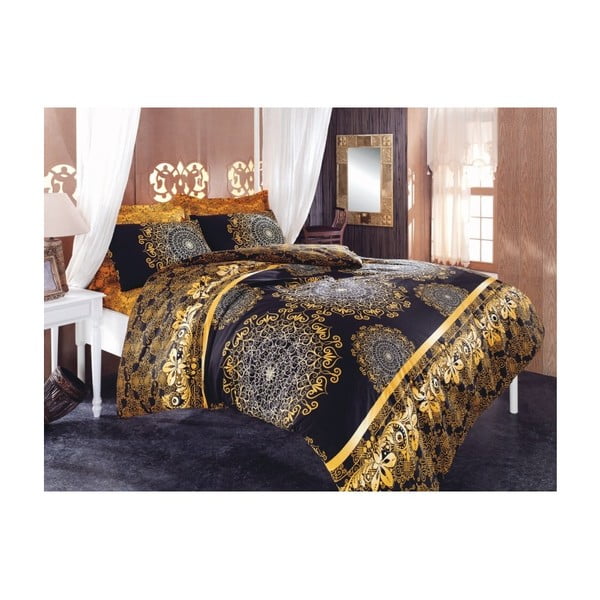 Rumena posteljnina za zakonsko posteljo Chantal, 200 x 220 cm