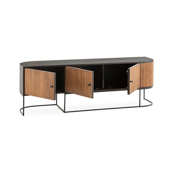 TV omarica iz masivnega manga v naravni barvi 160x55x40 cm Curve – MOME-image-4