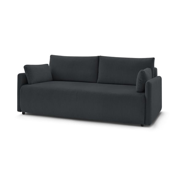 Temno siva raztegljiva sedežna garnitura iz rebrastega žameta 211 cm Marcel – Bobochic Paris-image-3