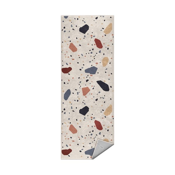 Kremno bel pralen tekač 80x200 cm Cracked Terrazzo – Mila Home