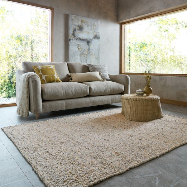 Rumena/svetlo siva ročno tkana preproga 200x290 cm Finley – Flair Rugs-image-1