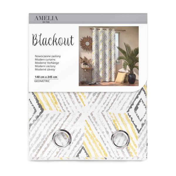 Zavesa AmeliaHome Geometric Grey, 140 x 245 cm-image-3