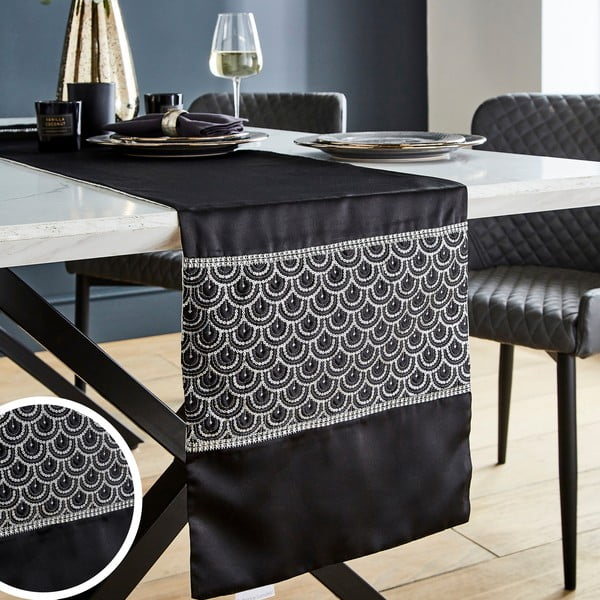Namizni tekač iz mikrosatena 33x180 cm Deco Sequin – Catherine Lansfield-image-4