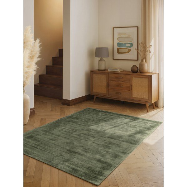 Zelena ročno tkana viskozna preproga 80x150 cm Noemi – Vikosa-image-1