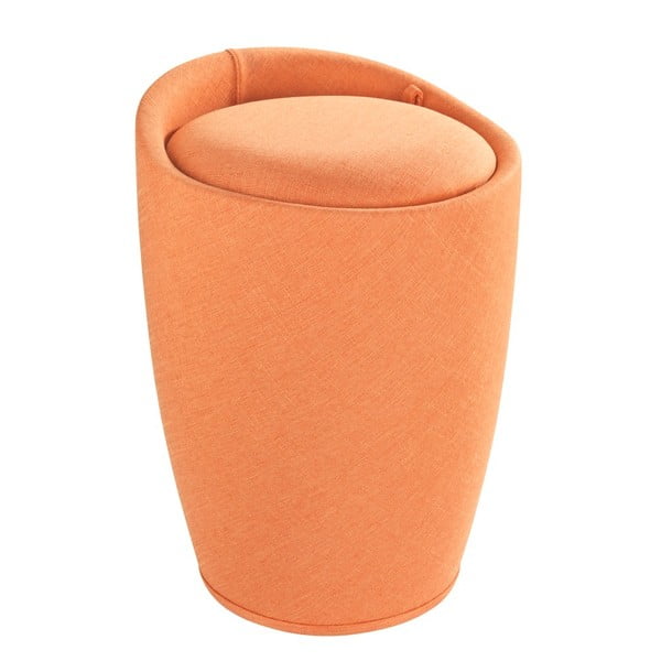 Oranžna košara za perilo in stolček v enem Wenko Linen Look, 20 l