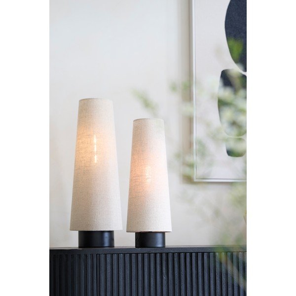 Bež kovinska namizna svetilka s tekstilnim senčilom (višina 42 cm) Howie – Light & Living-image-1