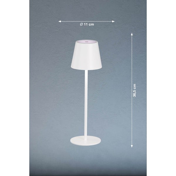 Bela LED namizna svetilka s kovinskim senčilom (višina 36,5 cm) Viletto – Fischer & Honsel-image-1