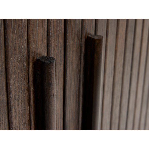 Omarica v hrastovem dekorju z drsnimi vrati v temni naravni barvi 100x118x40 cm Meta – Unique Furniture-image-4