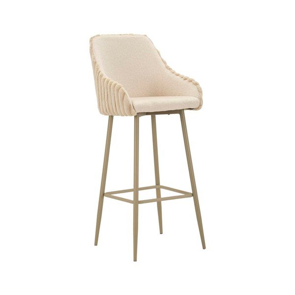 Kremno beli oblazinjeni barski stoli v kompletu z nasloni za roke 2 ks (višina sedeža 78 cm) Alaska – Mauro Ferretti