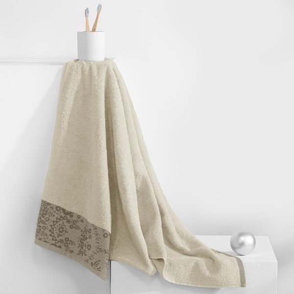 Bež frotirna bombažna brisača 70x140 cm Crea – AmeliaHome-image-2