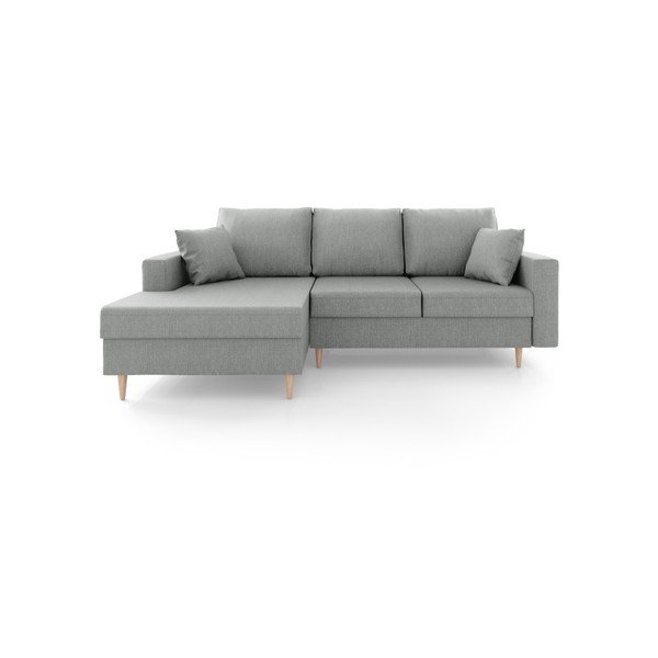 Siva raztegljiva sedežna garnitura s prostorom za shranjevanje Mazzini Sofas Aubrieta, levi kot-image-3