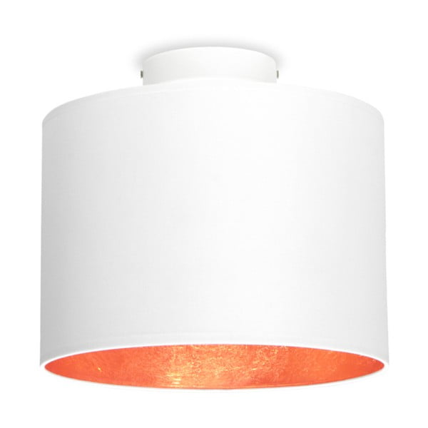 Bela stropna svetilka z detajli v bakreni barvi Sotto Luce MIKA S, ⌀ 25 cm
