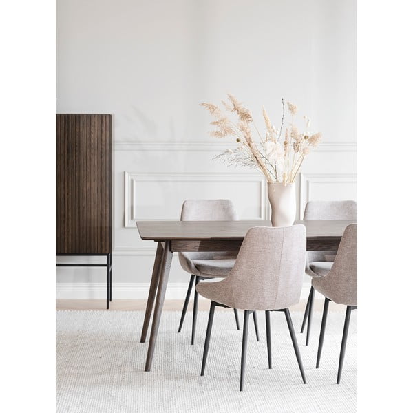 Temno rjava raztegljiva jedilna miza v hrastovem dekorju 90x190 cm Yumi – Rowico-image-4