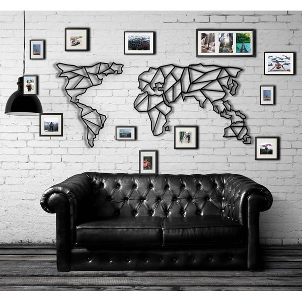 Kovinska stenska dekoracija Zemljevid, 60 x 130 cm-image-4