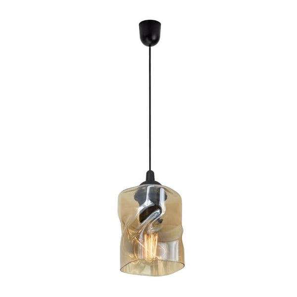 Črna viseča svetilka s steklenim senčnikom ø 10 cm Felis - Candellux Lighting-image-3