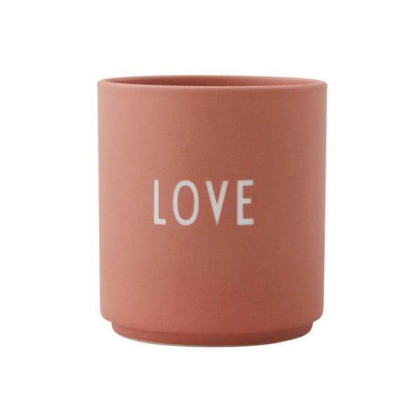 Rožnata/bež porcelanasta skodelica 300 ml Love – Design Letters