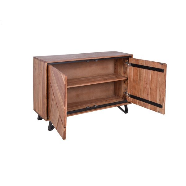 Omarica iz masivne akacije v naravni barvi 120x78x40 cm Ambala – Interia Home & Living-image-3