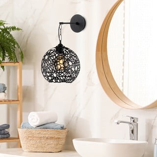 Črna stenska svetilka ø 25 cm Fellini – Opviq lights