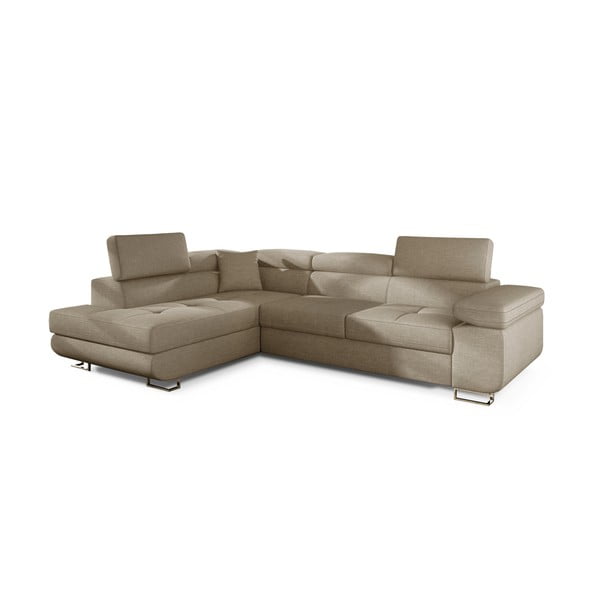 Bež raztegljiva/s prostorom za shranjevanje kotna sedežna garnitura (levi kot/v obliki črke L) Anton – ELTAP-image-2