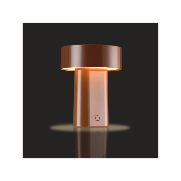 Plastična LED namizna svetilka v konjak rjavi barvi (višina 18 cm) Oblong – Zone-image-2