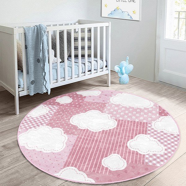 Rožnata otroška preproga ø 100 cm Comfort – Mila Home-image-2