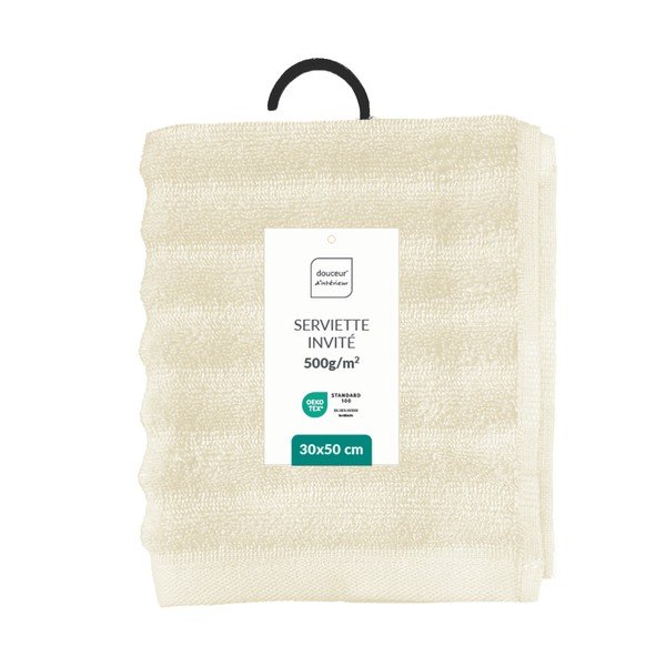 Kremno bela frotirna bombažna brisača 30x50 cm Maya – douceur d'intérieur-image-4