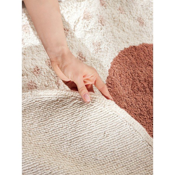 Rjava/kremno bela pralna/ročno tkana bombažna otroška preproga 95x120 cm Snuggle Emmi – Hanse Home-image-3