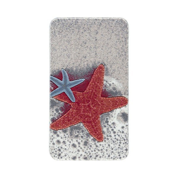 Rdeča kopalniška preproga Confetti Bathmats Starfish, 80 x 140 cm-image-1