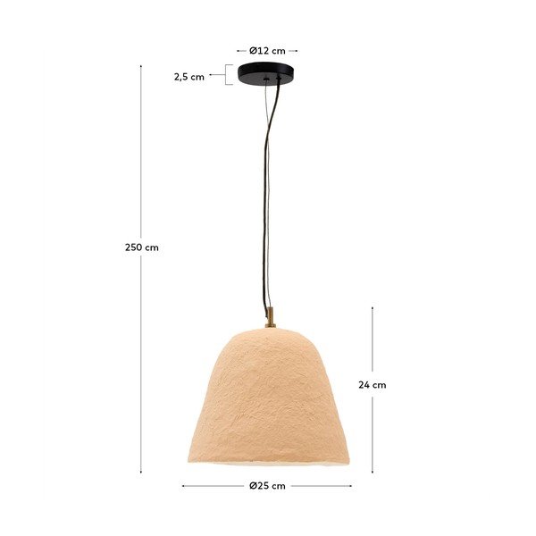 Bež viseča svetilka ø 25 cm Lisora – Kave Home-image-4