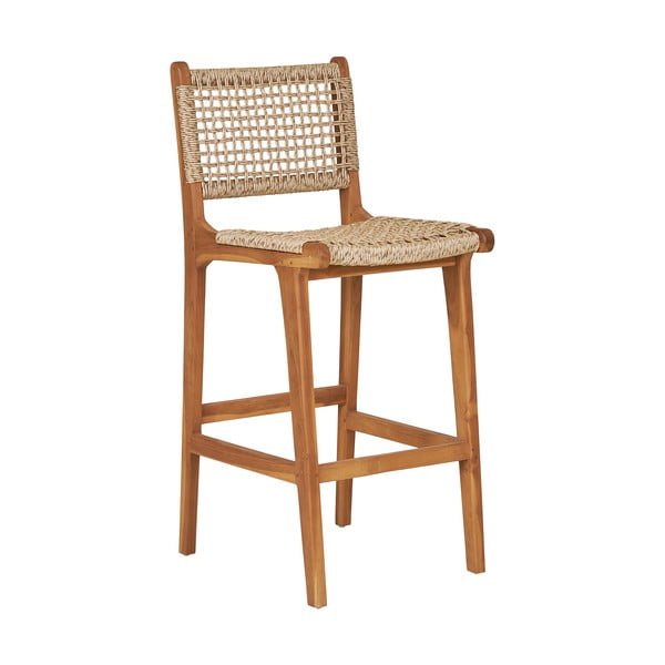 Barski stol iz masivnega tika v naravni barvi (višina sedeža 60 cm) Derby – House Nordic