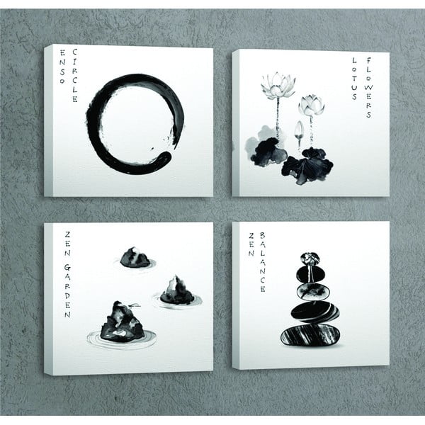 Slike v kompletu 4 ks 30x30 cm Japanese Zen – Wallity-image-1