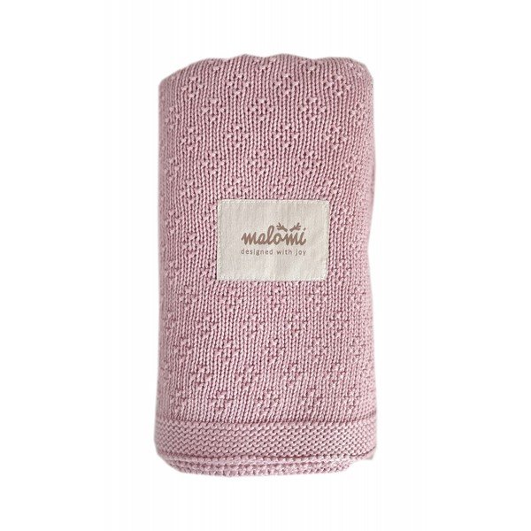 Roza bambusova otroška odeja 80x100 cm - Malomi Kids-image-1