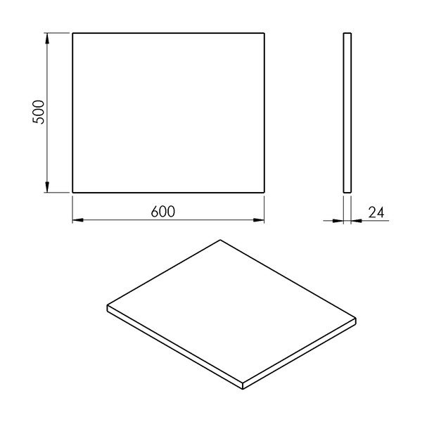 Bel pult omarice za umivalnik 60x50 cm Plato – Sapho-image-2