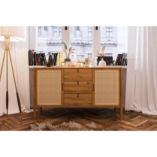 Nizka komoda iz hrastovega lesa 142x84 cm Pola - The Beds-image-1