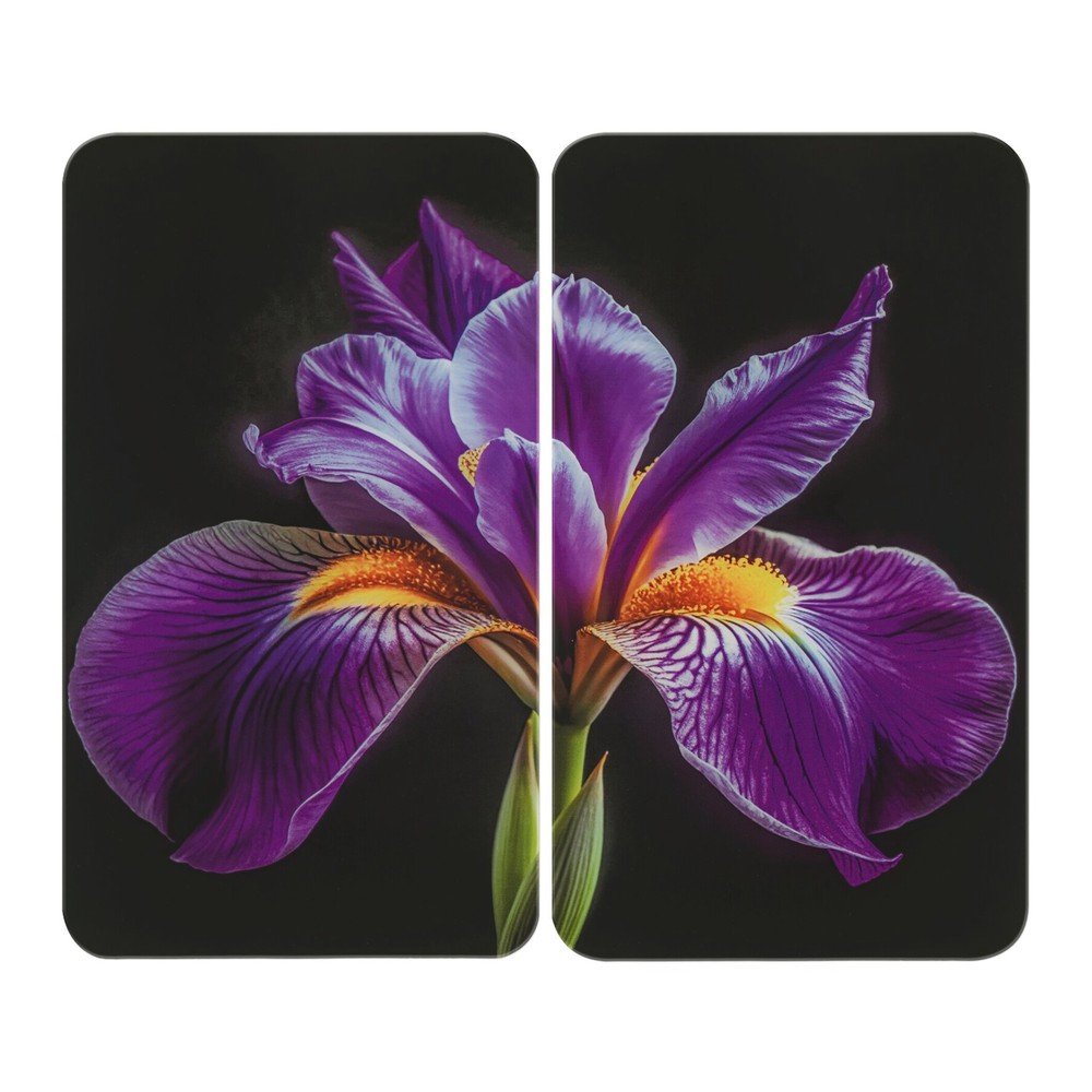 Zaščitne plošče za štedilnik 2 ks iz kaljenega stekla 52x30 cm Iris